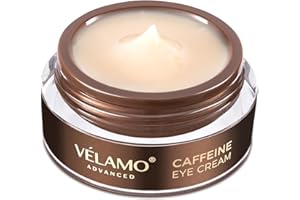 VELAMO ADVANCED Caffeine Eye Cream: for Dark Circles Puffiness Under Eye Bags Wrinkles Fine Lines 0.5 OZ/15g