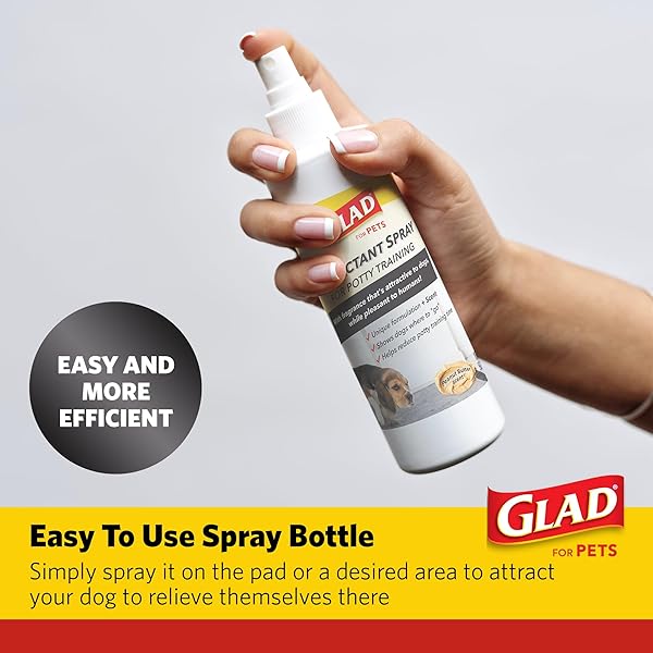 GLAD FOR PETS ATTRACTANT SPRAY FOR POTTY TRAINING DOGS & PUPPIES, PEANUT BUTTER SCENT, 16OZ – EFFECTIVE DOG POTTY TRAINING SPRAY, INDOOR OR OUTDOOR DOG POTTY TRAINING AID, 16OZ BOTTLE