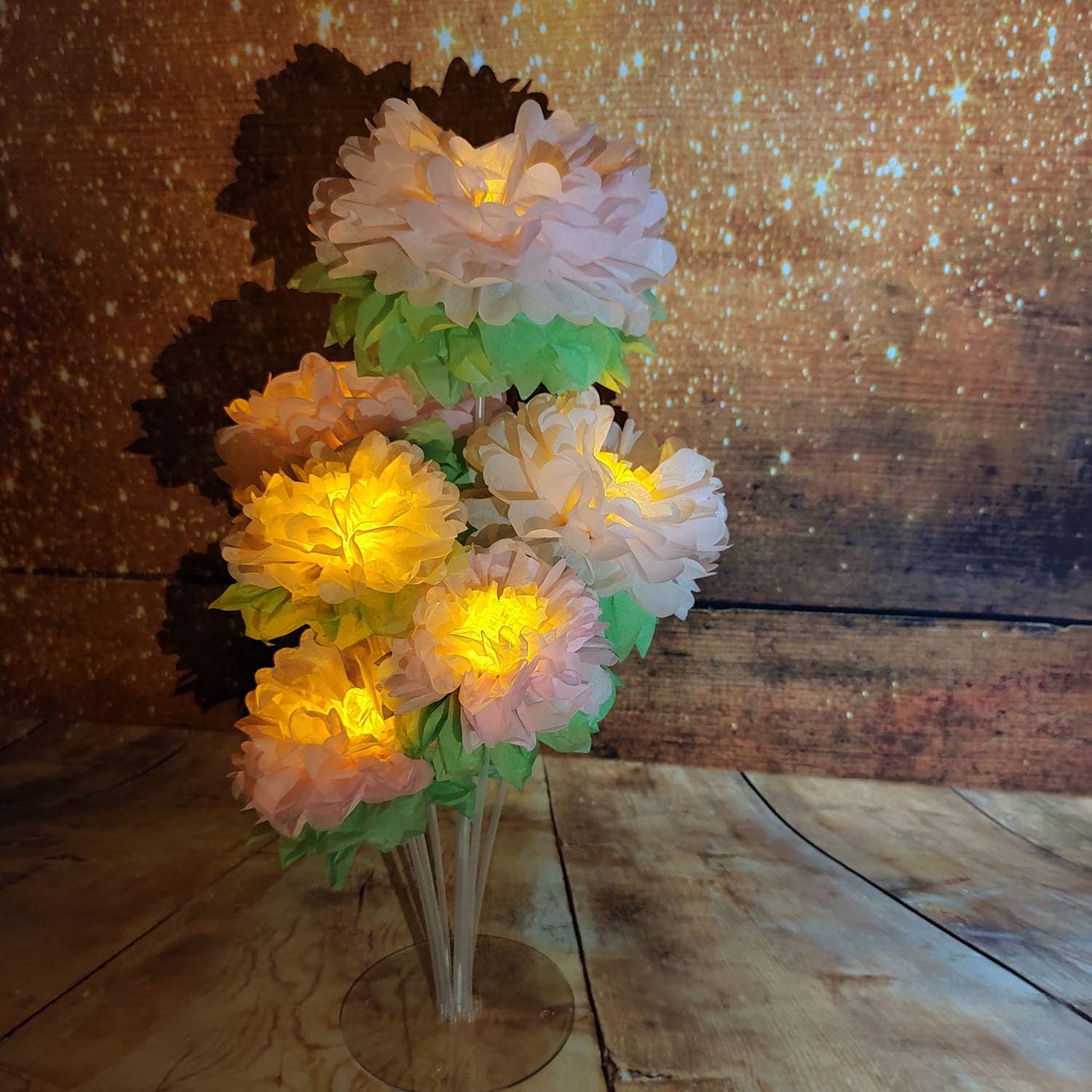 Mybbshower Pinks Flowers Decoration (11''-7'' Assorted) 6 pcs Artificial Tissue Paper Peony Nursery Wall Bridal Shower Centerpiece Baby Girl Birthday Tea Party: Toys & Games