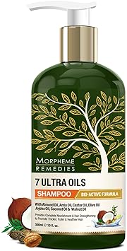Morpheme Remedies 7 Ultra Oils Shampoo, Provides Complete Nourishment and Hair Strengthening for Thicker, Healthier Hair (300 ml)