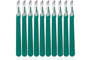 ZKKZOMA 10 PCS Disposable Scalpel,Dermaplaning Tool,#10 Scalpels Surgical Blades with Protective Cover,Individually Wrapped H