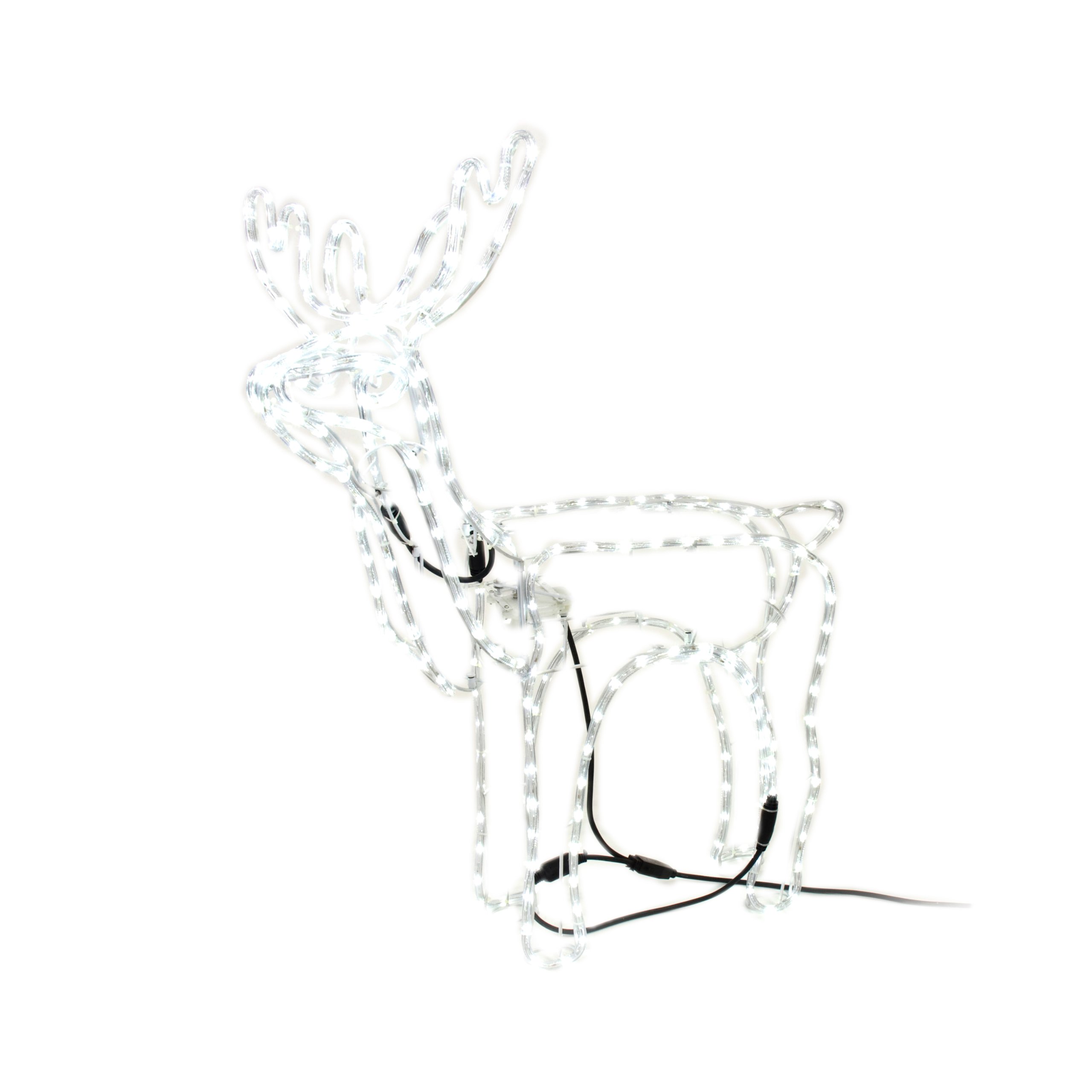 WeRChristmas Christmas Animated LED Rope Light Standing Reindeer with Moving Head, 90 cm - White