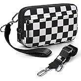 MOETYANG Wristlet Wallets for Women Small Crossbody Bags for Women Nylon Quilted Wallet with 4 Zippers,Credit Card Holder