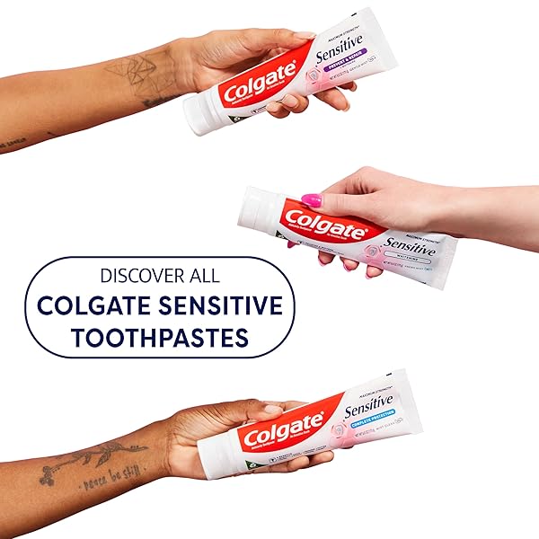 COLGATE WHITENING TOOTHPASTE FOR SENSITIVE TEETH, ENAMEL REPAIR AND CAVITY PROTECTION, FRESH MINT GEL, 6 OZ (PACK OF 3)
