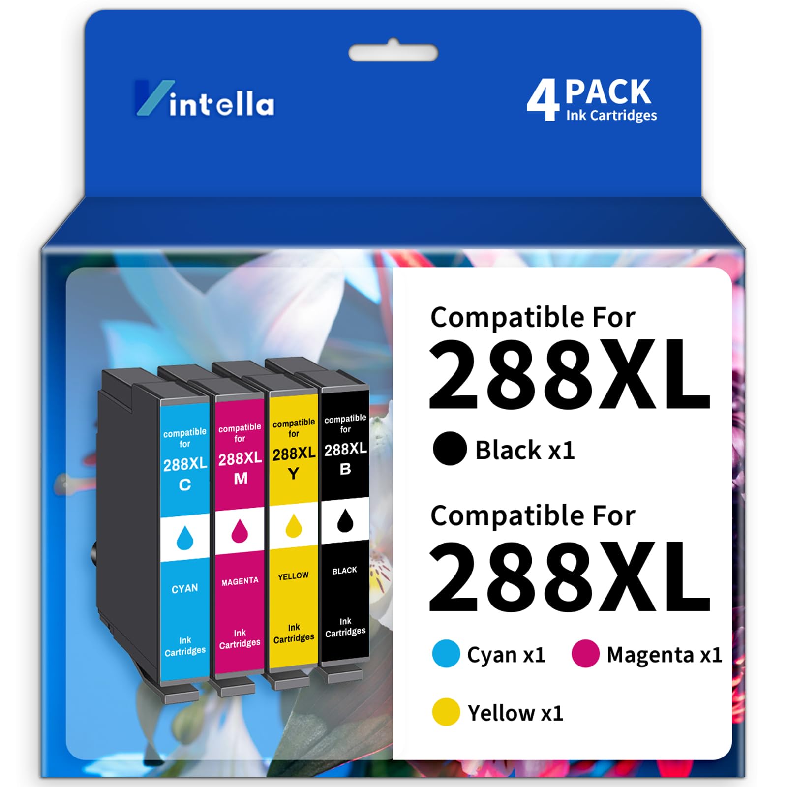 Photo 1 of Vintella Remanufactured Ink Cartridge Replacement for Epson 288 288XL 288 XL T288XL Ink Cartridges Combo Pack for Expression Home XP-330 XP-340 XP-430 XP-440 XP-446 Printer (4 Pack)