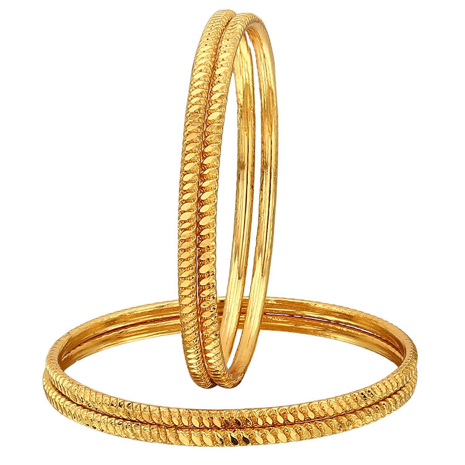 Indian Handicrafts Export Sasitrends Gold Plated Set of 4 Bangles for Women
