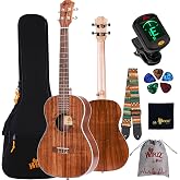 Winzz Baritone Ukulele 30 Inch for Adults Teens Beginners &amp; Prof, KOA Wood