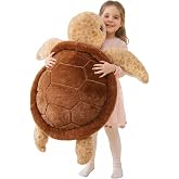 IKASA 30" Giant Turtle Stuffed Animal, Super Soft, Zipper-Free Plush | Extra Plump Full Body Filling, Child-Safe One-Piece Design, Cute Hugging Pillow Gift for Kids, Girls &amp; Adults