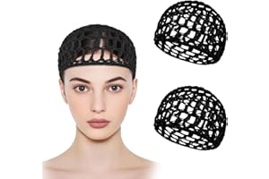 ZEYIYER 2PCS Hair Nets For Sleeping, Crochet Hair Net, Silk Press Wrap For Hair, Hair Wrap Net, Sleeping Hair Wrap Caps For Hair Silk Press Tidy Women Sleeping