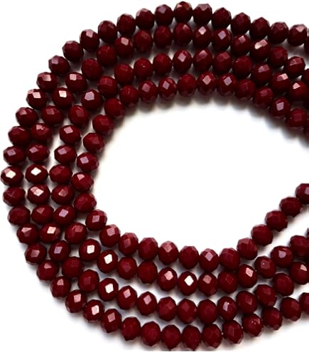 Dark Red Garnet Gemstone Bead Bracelet – 7.5 Inch, Faceted