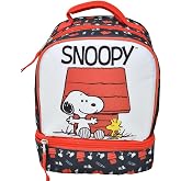 Fast Forward Kids Insulated Lunch Bag with Handle &ndash; Peanuts Snoopy Drop Bottom Lunch Bag Design &ndash; Reusable Soft Cooler Lunch Box for Boys &amp; Girls, School, Daycare &amp; Travel