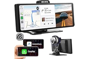 Tkiplay Wireless Apple Carplay Android Auto Car Stereo, 9.3" HD IPS Screen Portable Car Radio with Bluetooth Hands-Free/Mirror Link/Maps Navigation/Voice Control for All Vehicles
