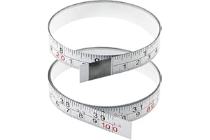 2 Packs 1/2-Inch Self-Adhesive Measuring Tape, 39 Inch or 100cm Peel and Stick Tape Measure, Imperial and Metric Scales, Left