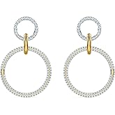 Swarovski Authentic Stone Pierced Hoop Earrings Mix Plated