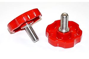 LOCEZY 5/16-18 x 3/4" Rosette Thumb Screw Thumb Screws Thumbscrew Stainless Steel Clamping Knobs Red (4)
