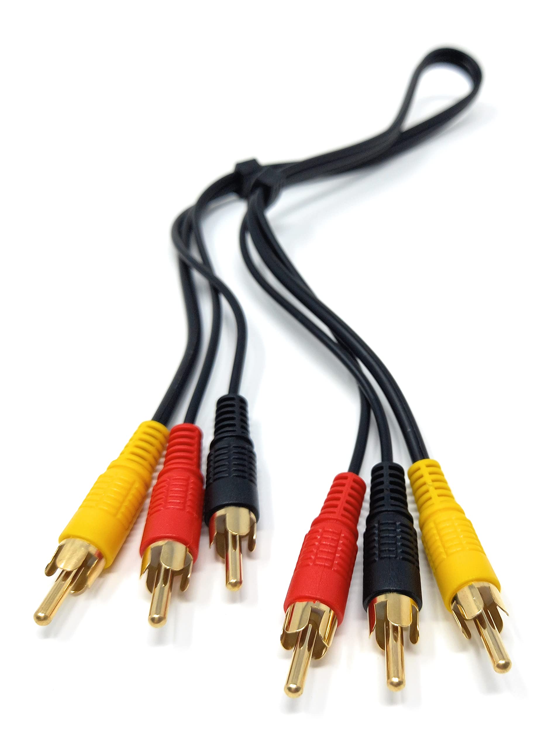 DRUT 50cm short 3 RCA to 3 RCA Phono Male Plug Triple Jack Cable AV Audio Video Composite Lead 1,6ft