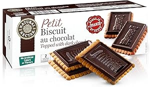 Natural Nectar Petit Biscuit Dark Chocolate 5.29 oz – Crisp European-Style Biscuits with Rich Dark Chocolate; Snack Cookies f