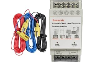 Roamoris Automatic Water Level Controller,Liquid Level Sensor ,Auto 110V Pump Float Switch Relay ,Pump Control with 6.5ft Detector,4 Modes NC01