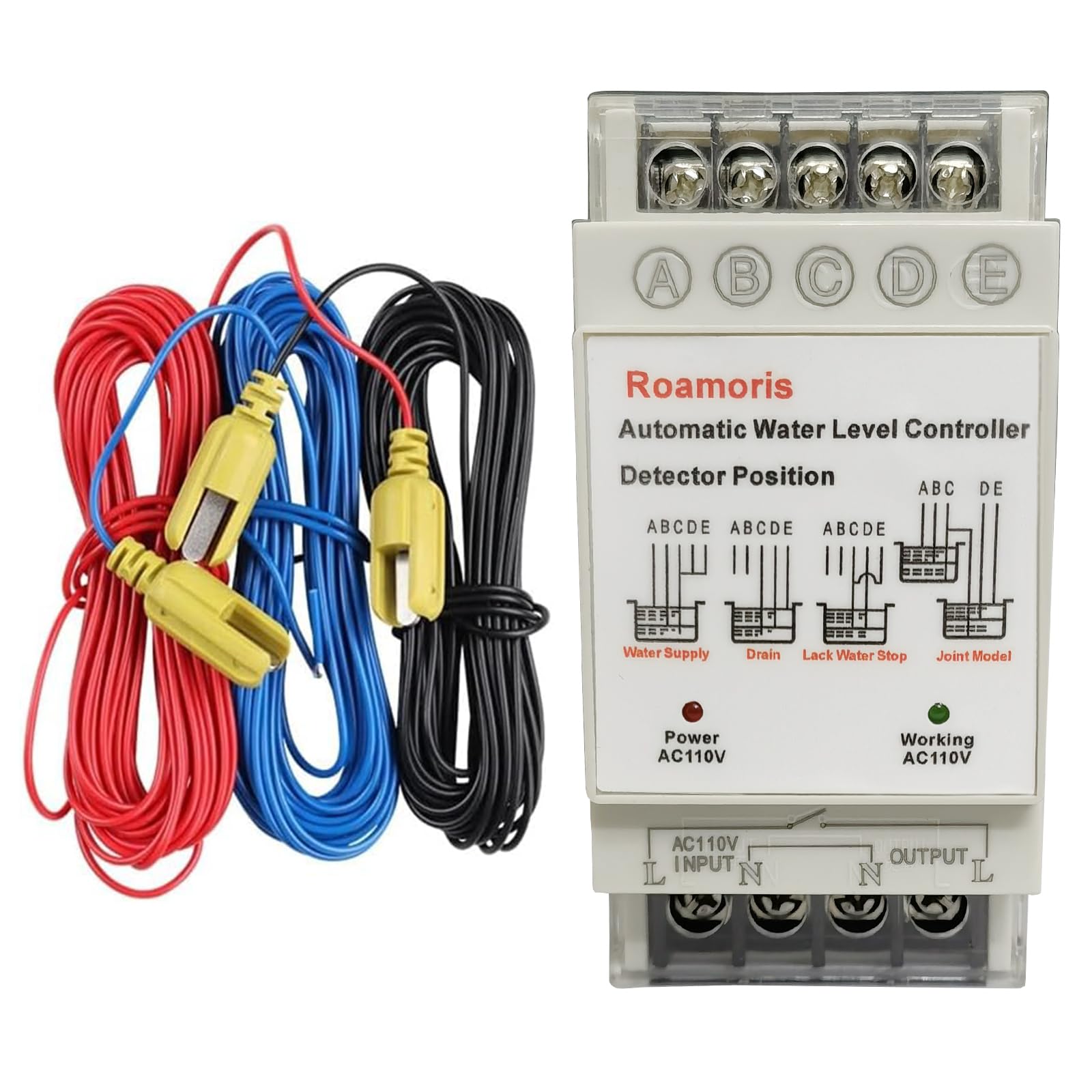 Photo 1 of Roamoris Automatic Water Level Controller,Liquid Level Sensor ,Auto 110V Pump Float Switch Relay ,Pump Control with 6.5ft Detector,4 Modes NC01