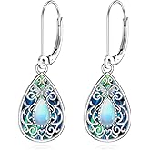 Lypic Dragonfly Filigree Earrings 925 Sterling Silver Butterfly/Hummingbird Abalone Shell Earrings Jewelry for Women