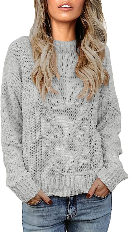 pullover grau rundhals
