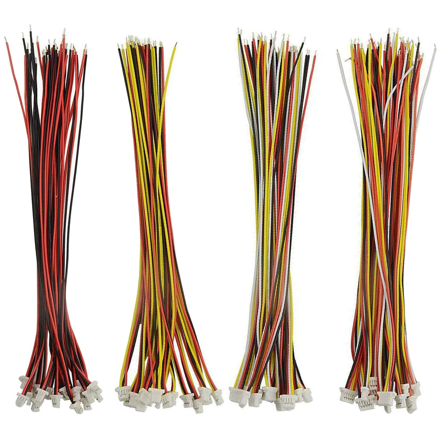 GTIWUNG 60PCS Mini Micro Jst 2.0 Ph 2-Pin/ 3-Pin/ 4-Pin/ 5-Pin Connector Plug Male With 150mm 24AWG Cable