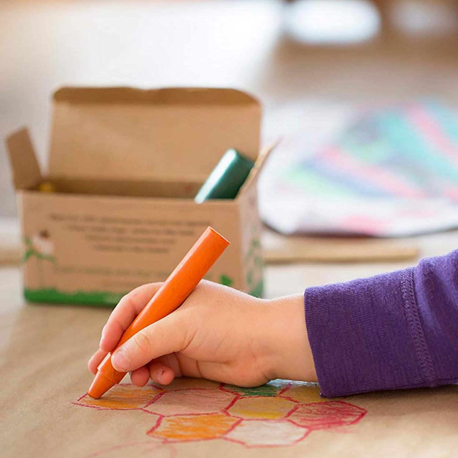Honeysticks Super Jumbo Crayons (6 Pack), 100% Pure Beeswax Crayons with Food Grade Colours - Image 4