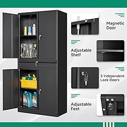 Letaya Metal Garage Storage Cabinet with Drawer,4