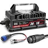 EPOWREY 36 Volt 18 AMP Onboard Golf Cart Battery Charger | Ring Terminals Plug,Lightweight Design,IP67 Waterproof,Compatible with EZGO TXT RXV/Club Car/Yamaha