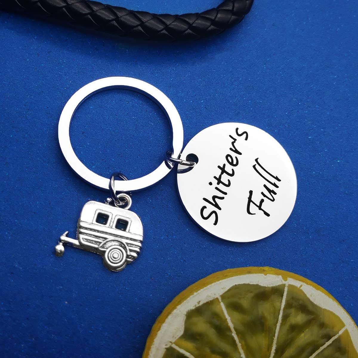 Shitter's Full Keychain Funny Camping Keyrings Camping Lovers Gift Trailer Vacation Gift Christmas Keyring Unique Gifts for Men Women Outdoor Adventure Traveller Gifts Retirement Gift for Vacation - Image 3