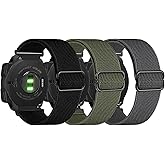 3 Packs Stretchy Nylon Bands Compatible with Garmin Instinct/Instinct 2 Solar/Instinct 3 45mm, 22mm Sport Breathable Wristband for Garmin Instinct Tactical/Solar/Tide/Esports