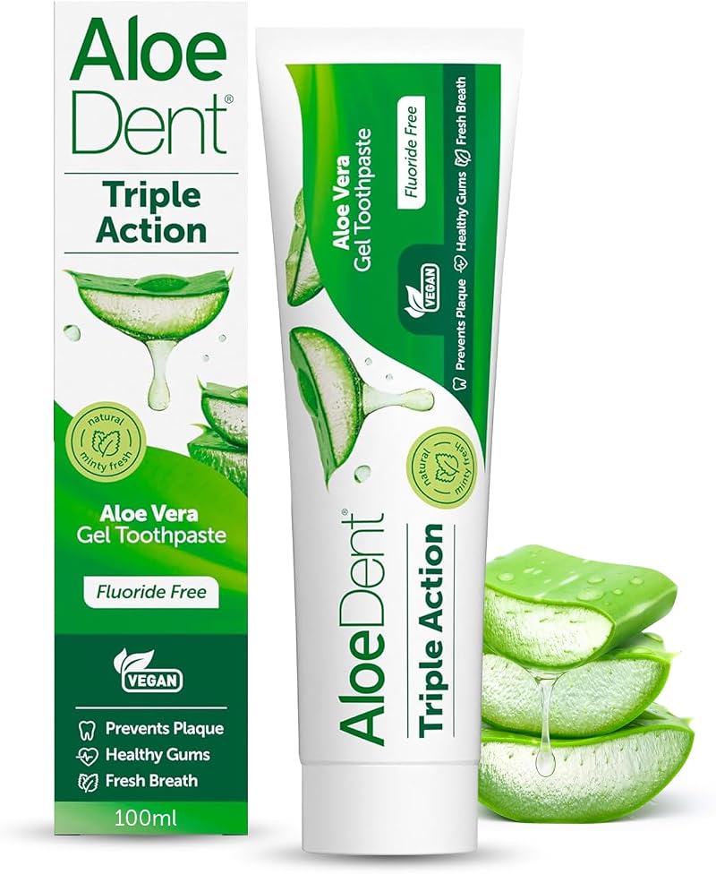 Aloe Dent Triple Action Aloe Vera Toothpaste Fluoride Free 100 ml