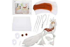 CUDROZA Needle Felting Kit Beginner - Starter Needle Felt Kits for Adults Wool Felting Animal Kit Including Wool Roving, Felting Pad, Felting Needles and Instructions, DIY Felting Craft Projects, Deer