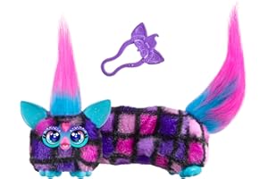 Furby DJ Furblets Dis-Co-Dazz Mini Electronic Plush Toy with Funny Stretchable Sound Effects & Music, Speaks Furbish, Pink, P