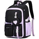 MOONBABY Girls Backpack, Kids Backpack for Girls, School bag for Primary Elementary Teenage, Middle School Students Bookbag