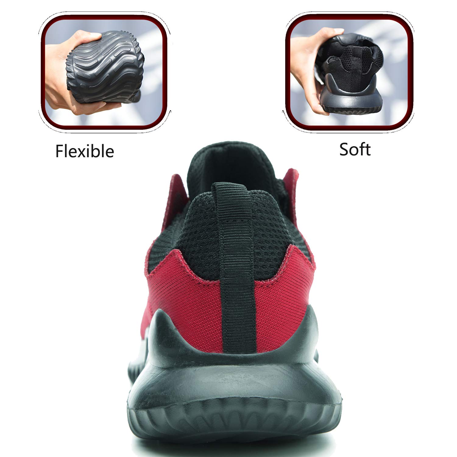 Steel Toe Shoes Women Lightweight Puncture Proof Composite Work Shoes Breathable Indestructible Working Shoes for Tennis Construction Industrial SUADEX Steel Toe Sneakers for Men