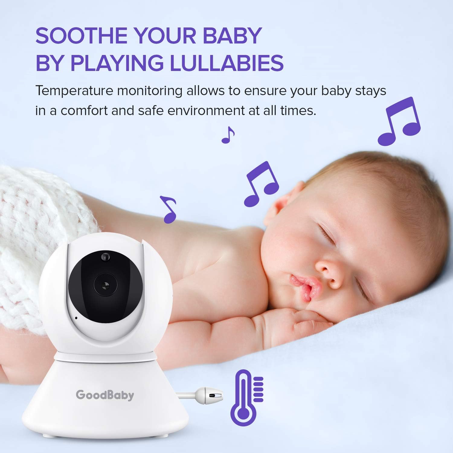 Baby Monitor with Remote Pan-Tilt-Zoom Camera|Keep Babies Safe with 3.5” Large Screen, Night Vision, Talk Back, Room Temperature, Lullabies, 960ft Range: Camera & Photo