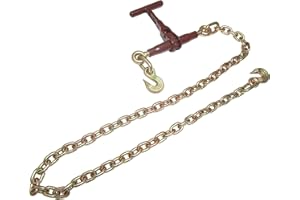 GOLD-TIP T Handle 3/8" Chain Ratchet Load Binder - 5/16" - 3/8" - Premium Cargo Control Grade 70 Grab Hooks