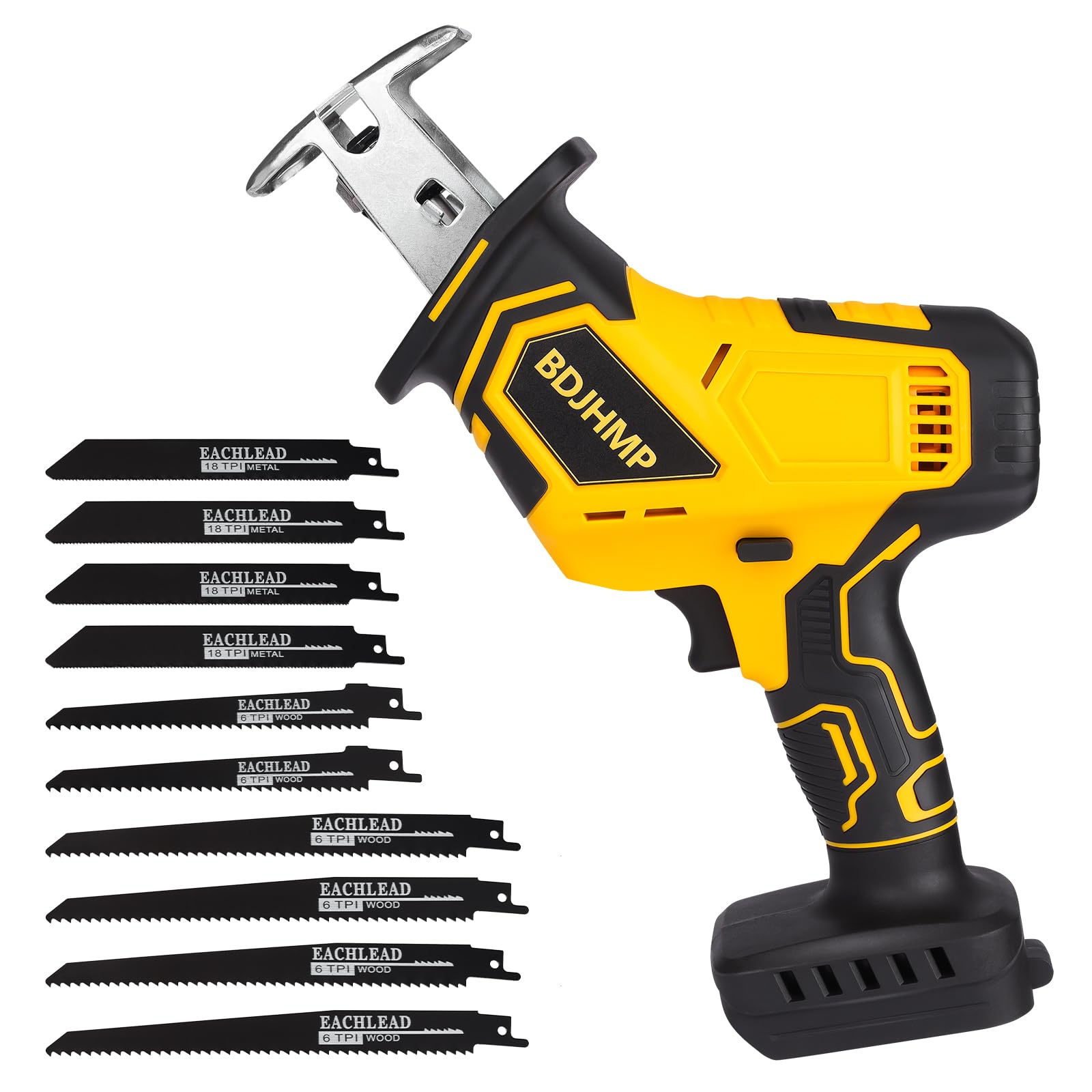 Photo 1 of Reciprocating Saw Cordless, 2800 RPM, Compatible With Dewalt 20V Max Battery(NO Battery), Brushless Motor with 10 Saw Blades, LED Light, Tool Free Blade Change, Portable for Wood PVC Cutting