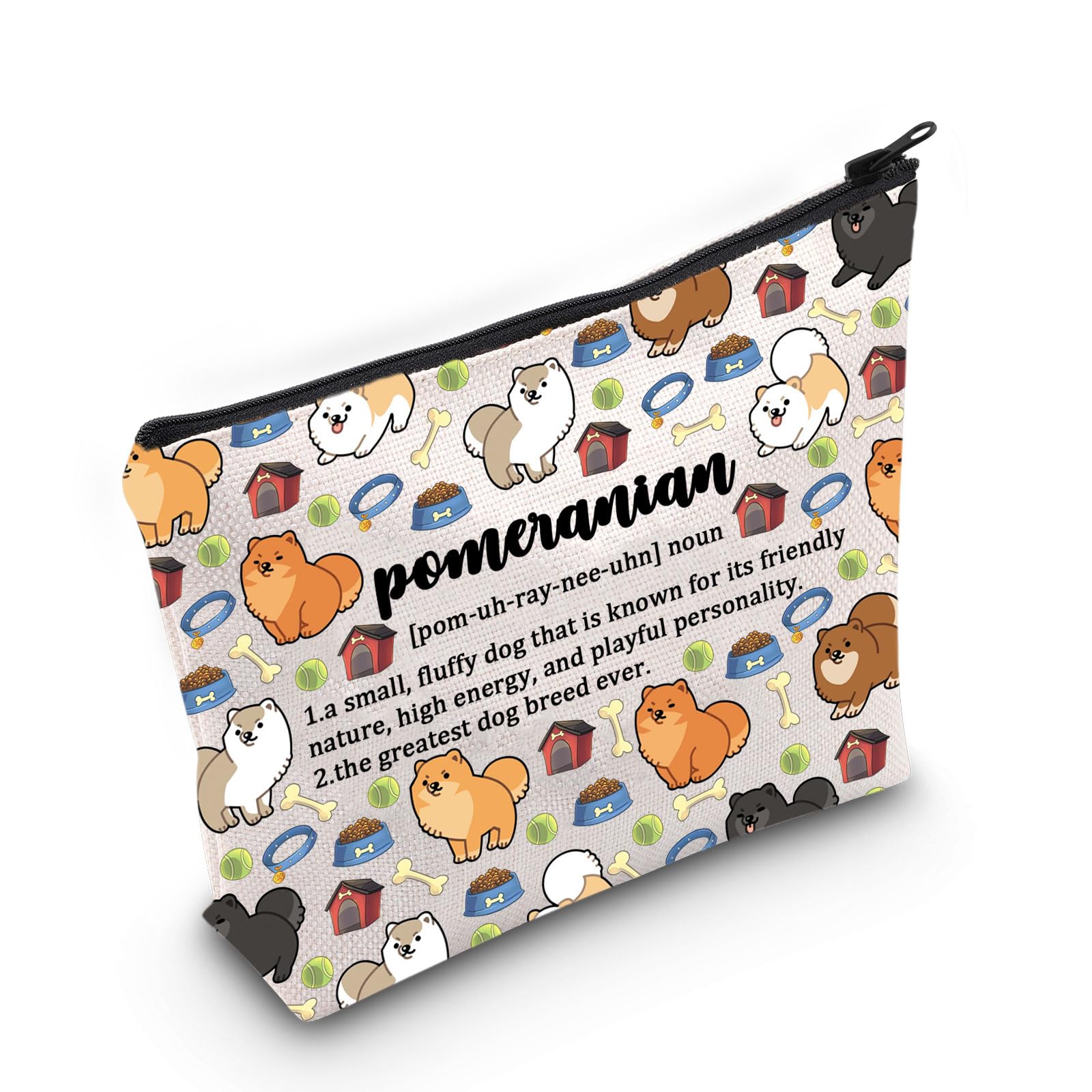 PYOUL Pomeranian Lover Gift Pomeranian Definition Makeup Bag Pomeranian Mom Cosmetic Bag Pomeranian Dog Owner Gift Zipper Travel Bag (Pomeranian Definition B)