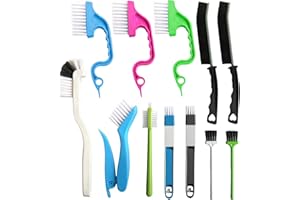 CRAFNEW 12Pcs Small Cleaning Brush, Crevice Gap Cleaning Brush,Door Window Track Groove Corner Crevice Cleaning Brushes for Cleaning Window Grooves/Bathroom/Toilet Corner/Kitchen/Faucet/Sink/Keyboards