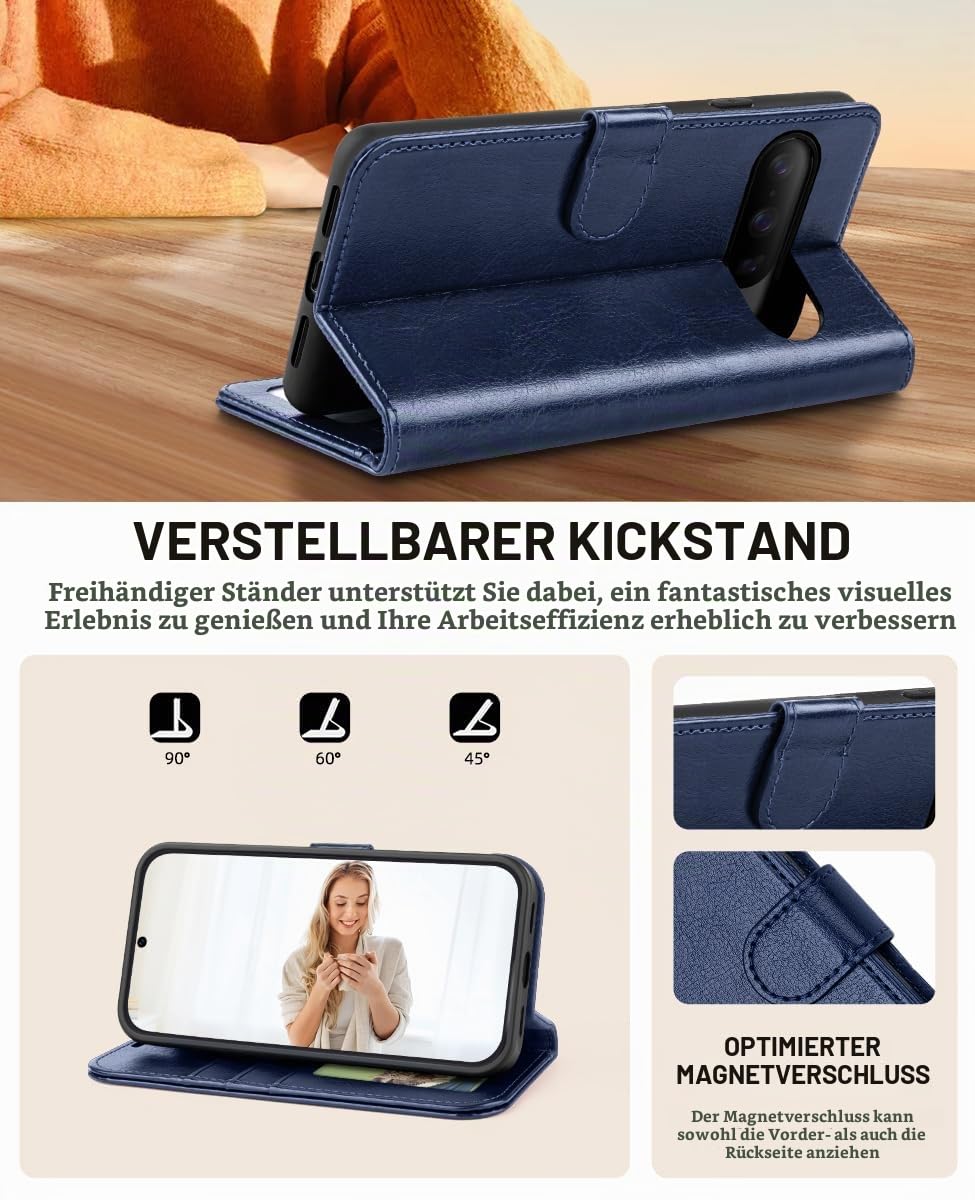 OCASE Schutzhülle für Google Pixel 10/10 Pro Hülle Kartenfach Blau 3