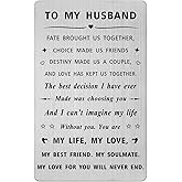 SOUSYOKYO Husband Valentines Day Card from Wife, Personalized I Love My Husband Birthday Gift Ideas, Mens Fathers Day Anniversary Card for Him