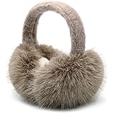 RUIKUNA Women Winter Ear Muffs Fluffy Faux Fur Earmuffs Foldable Ear Warmer Girls Soft Ear Covers