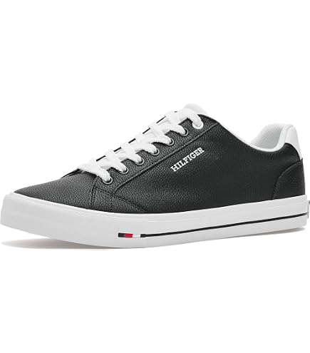 Amazon.com | Tommy Hilfiger Men's Vulcanised Trainers, Black, 5.5