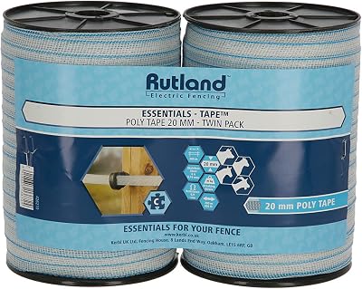 Kerbl Rutland Essentials Poly Tape 20mm 200m Twin Pack White Blue