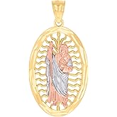 14kt Tri-Color Gold Womens St. Jude Religious Charm Pendant