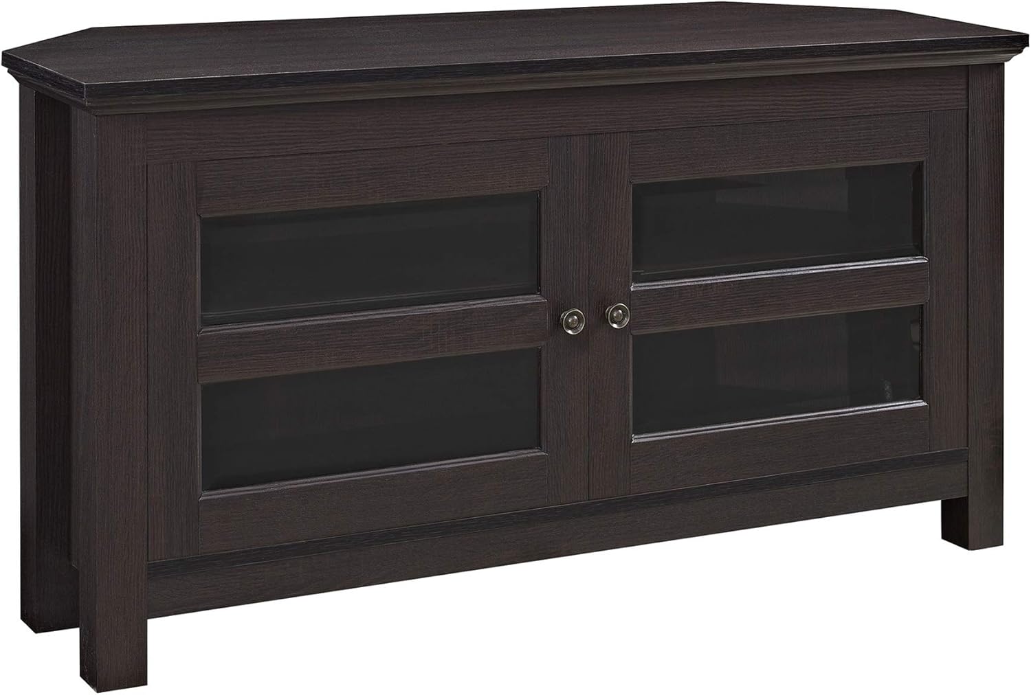Walker Edison Furniture AZQ44CCRES Modern Farmhouse Wood Corner Universal Stand for TV's up to 48" Flat Screen Living Room Storage Entertainment Center, 44 Inch, Espresso: Furniture & Decor