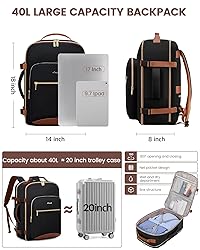 LOVEVOOK 40L Travel Backpack for Women & Men, Large
