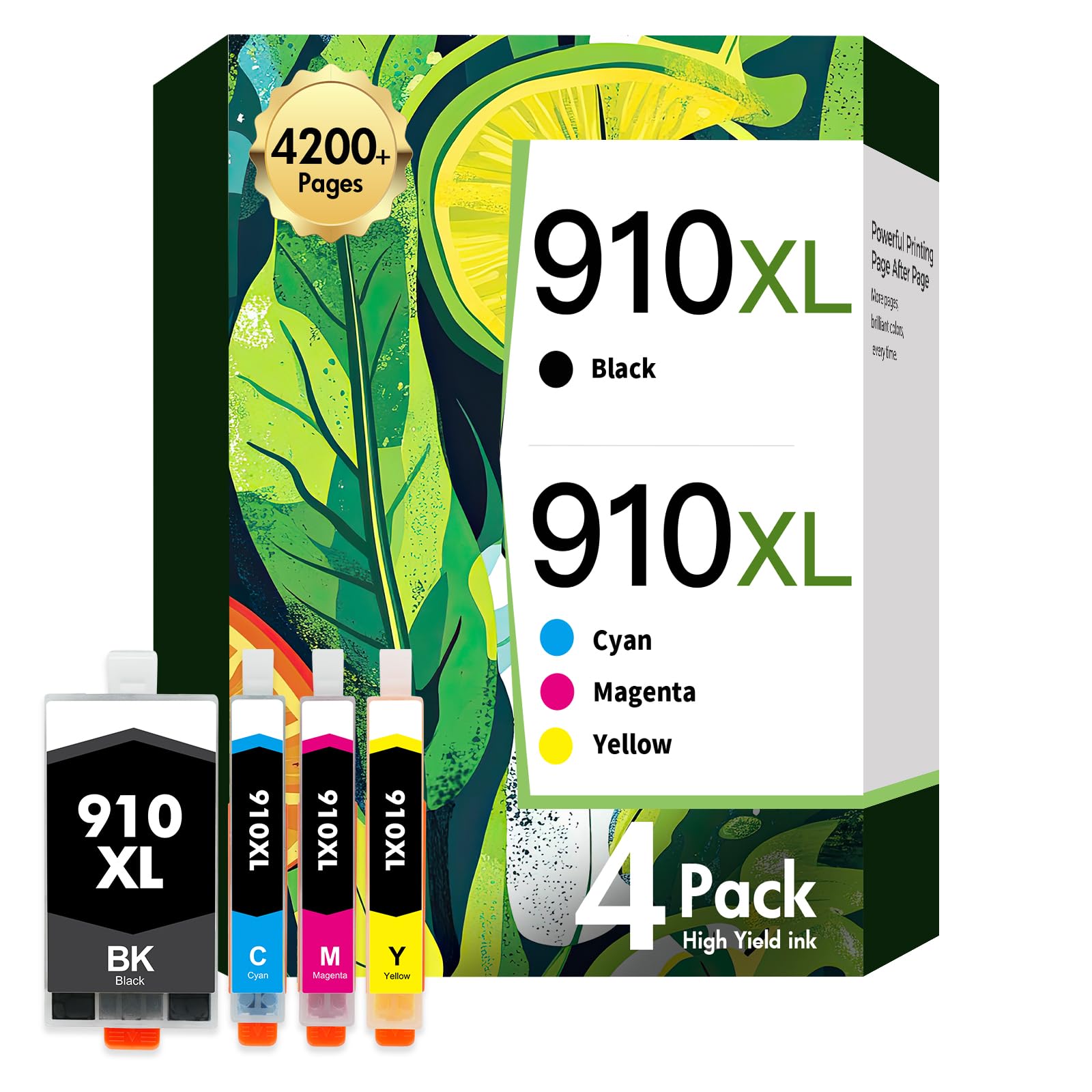 Photo 1 of 910XL 910 8020 Ink Cartridges Combo Pack Compatible for HP Printers 910 XL 910XL Black and Color 910XL/910 Multipack for OfficeJet Pro 8010 8015 8018 8022 8025 8028 8030 8035